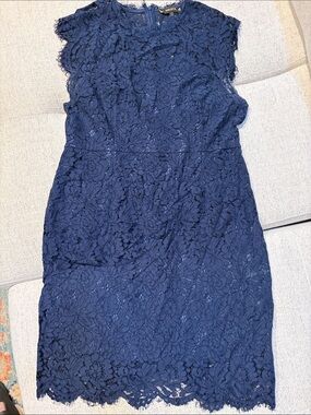 Miusol Navy Floral Lace Midi Dress